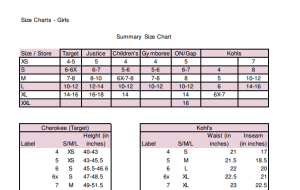 Girls Clothing Size Charts - Size 4-16 - Happy Little Homemaker